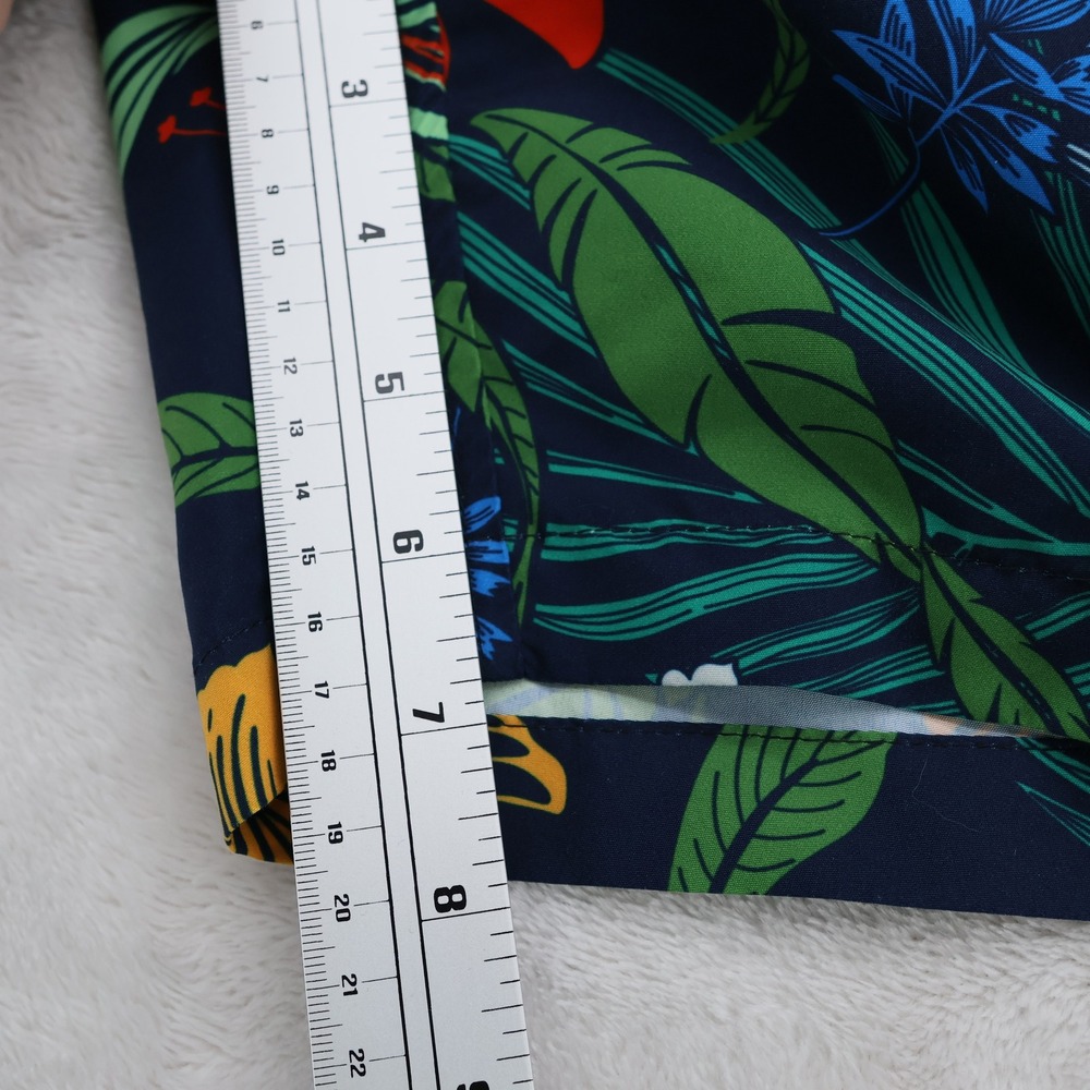 Maamgic‎ Mens Tropical Floral Swim Trunks Navy Blue Mesh Lined Shorts Size L - Picture 6 of 7